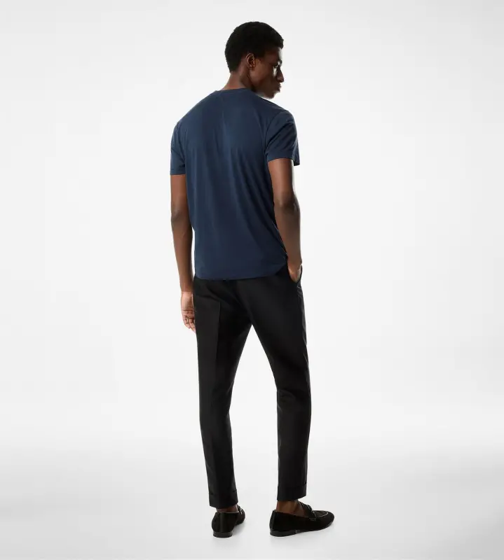 LYOCELL COTTON CREW T-SHIRT DARK BLUE online